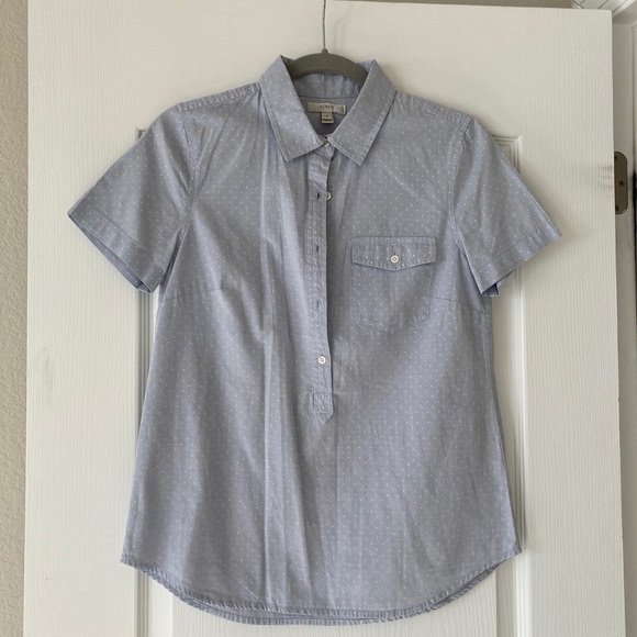 Jcrew short sleeve polka dot button down. Size 2 - Picture 1 of 4